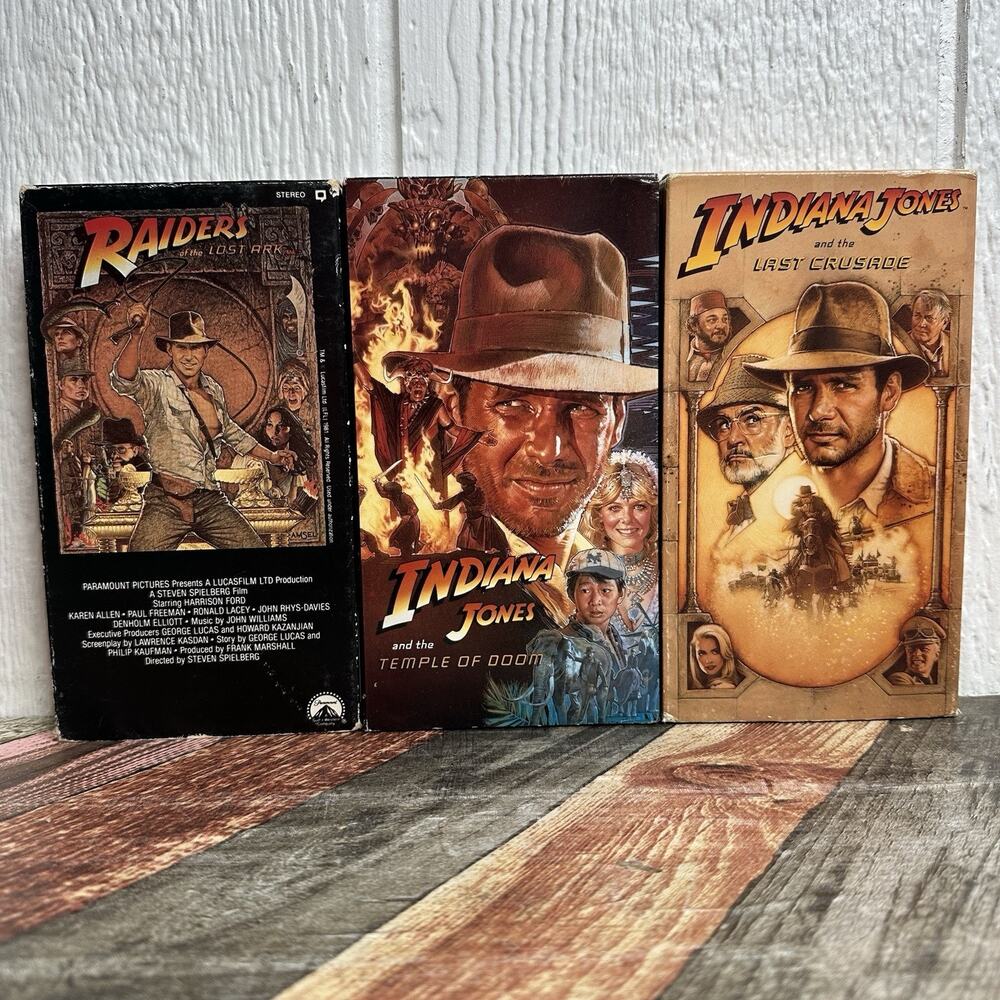 INDIANA JONES ORIGINAL TRILOGY VHS LOT! Early RAIDERS OF THE LOST ARK Copy